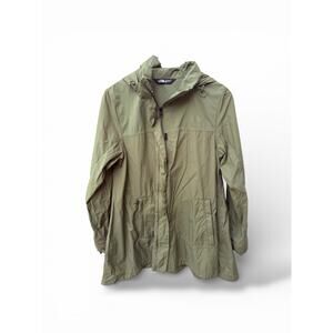 The North Face Womens Hooded Windbreaker Jacket Green Size M Lightweight Jacket